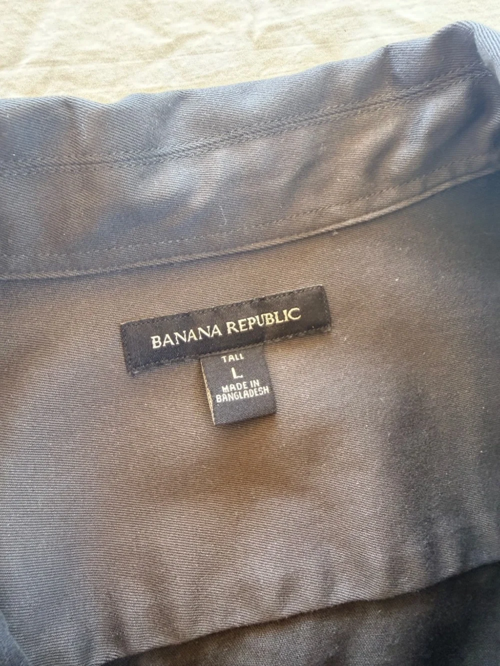 Banana Republic Men's Shacket Shirt Jacket Black Large Tall L Tall